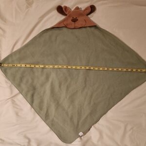 Adorable Green and Brown Kids Hooded Blanket
